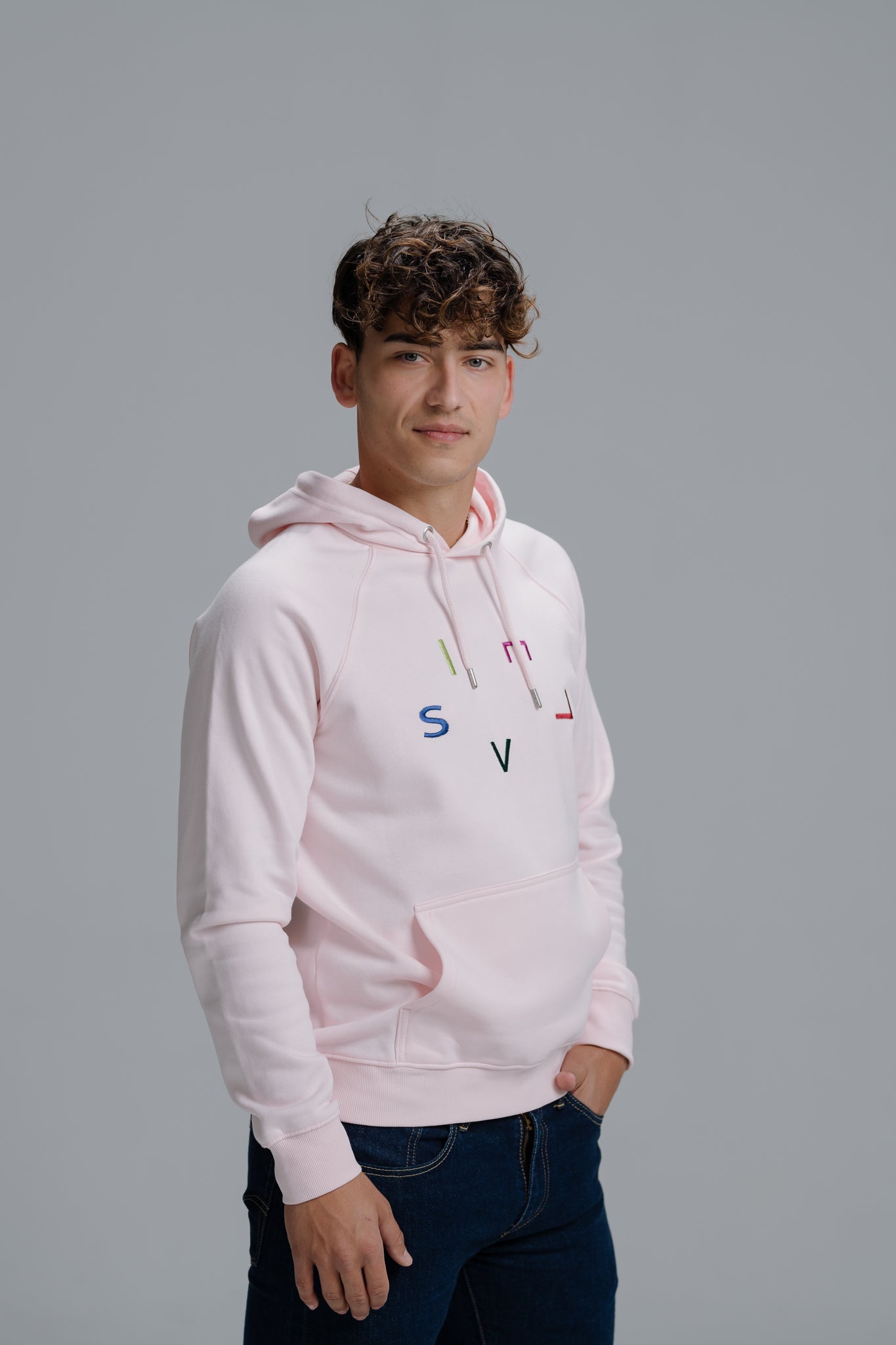 Sivel embroidered Hoodie Pink